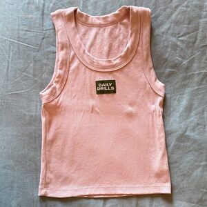 Daily Drills Logo Ribbed Tank - Ladybird, XS/S